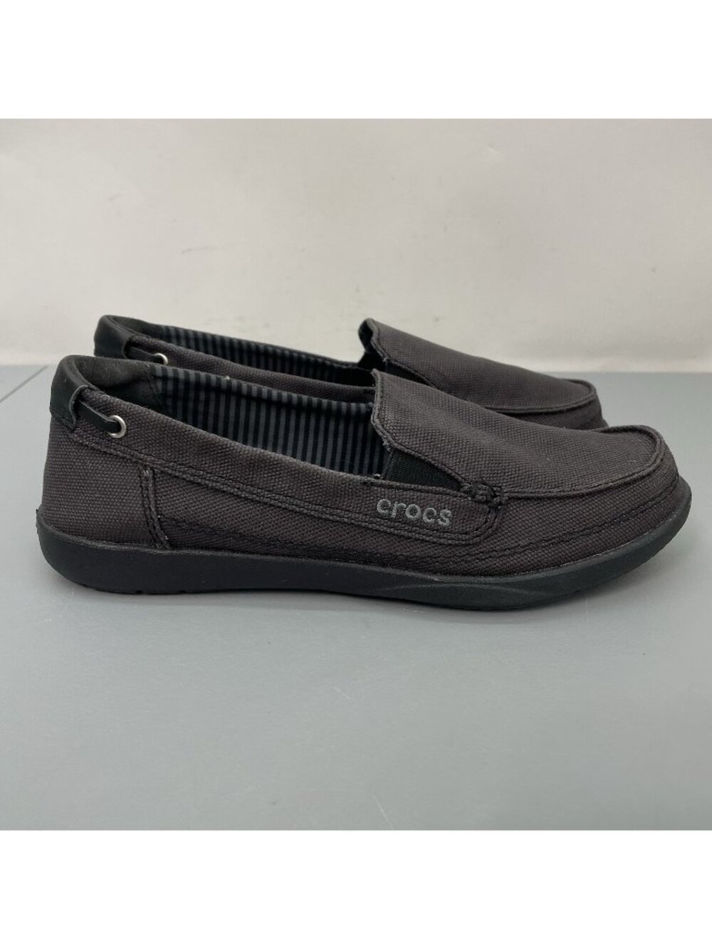 Crocs Walu Canvas‎ Loafers Boat Shoes Brown Womens 6